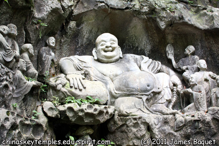 Laughing Buddha in the grottoes